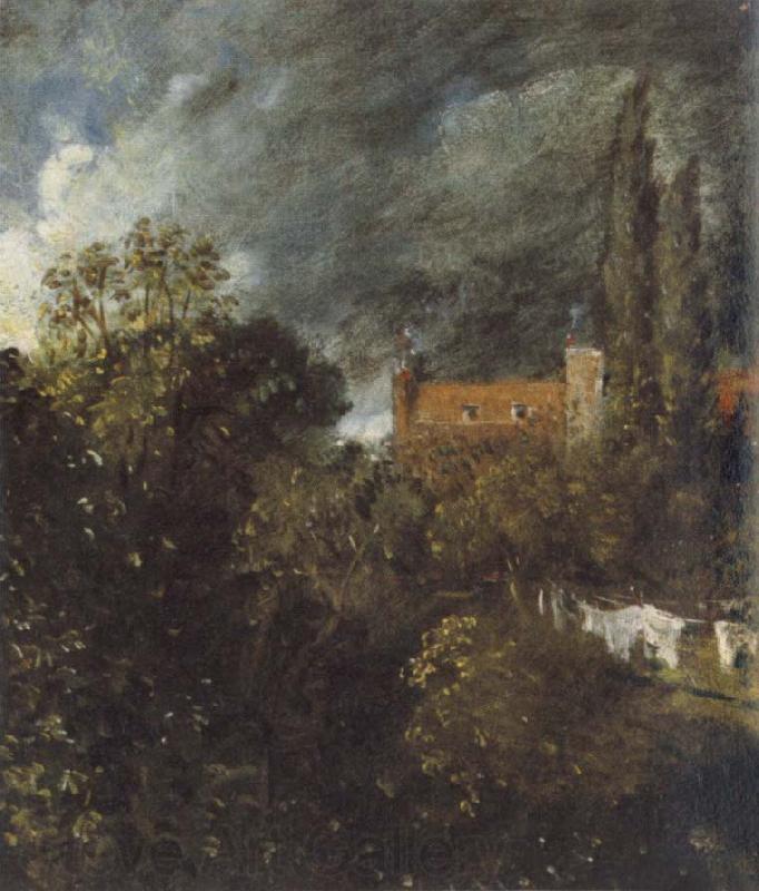 John Constable View in  Garden at Hampstead,with a Red House beyond Spain oil painting art